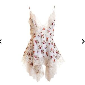 Ermanno Scervino Floral print lace trimmed top. Perfect condition